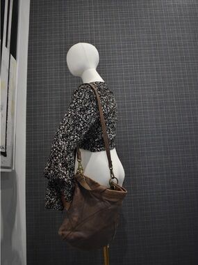 Fossil Brown Leather Shoulder Hobo Bag